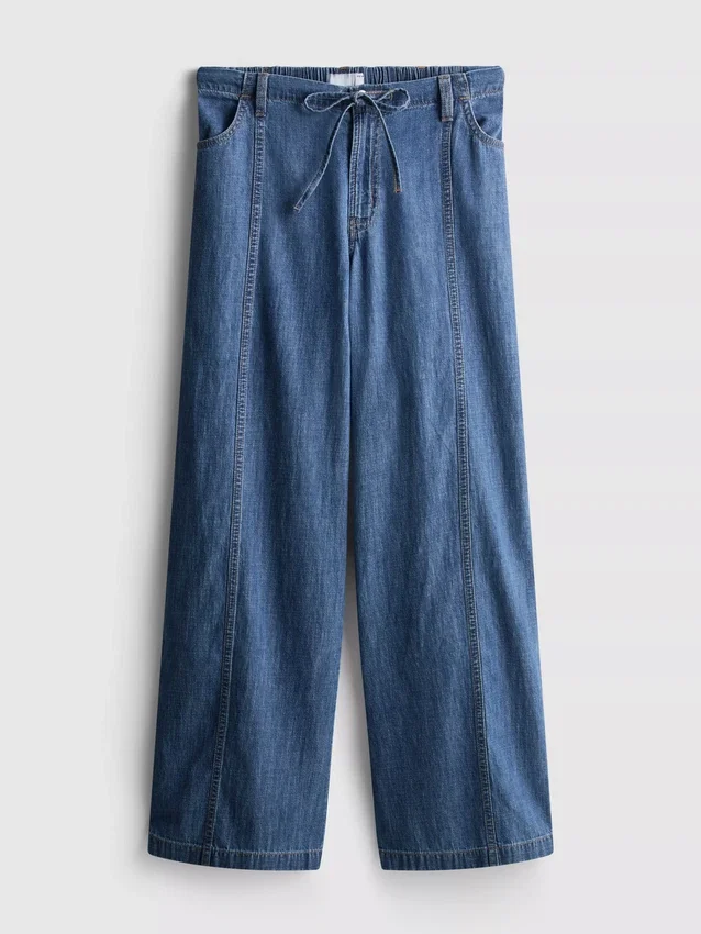 Pantalones de mezclilla de corte ancho con alto contenido de algodón de Paula Echevarría