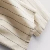 Pantalones de pierna ancha a rayas de mezcla de algodón