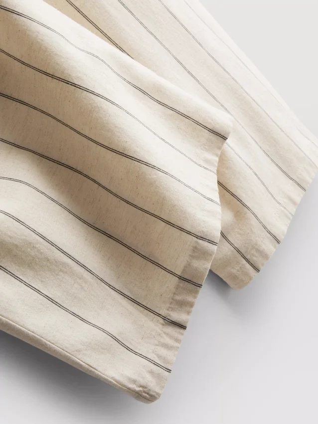 Pantalones de pierna ancha a rayas de mezcla de algodón