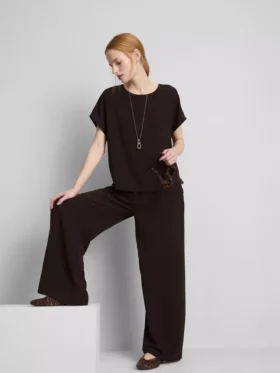 Pantalones de pierna ancha con cintura elástica