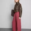Pantalones de pierna ancha con cintura elástica