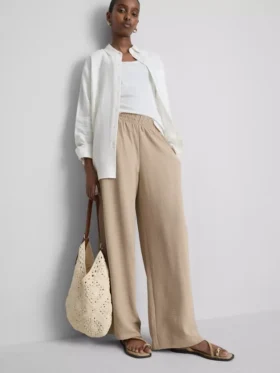 Pantalones de pierna ancha con cintura elástica
