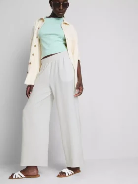 Pantalones de pierna ancha con cintura elástica