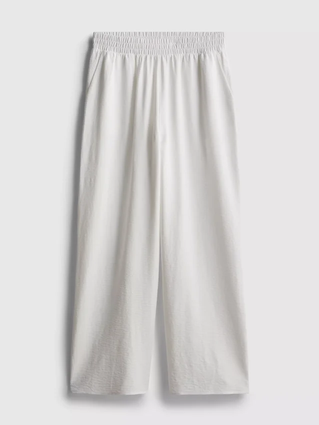 Pantalones de pierna ancha con cintura elástica