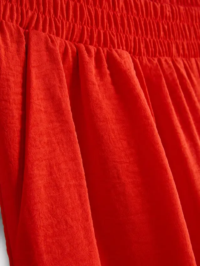 Pantalones de pierna ancha con cintura elástica