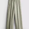 Pantalones de pierna ancha con rayas laterales