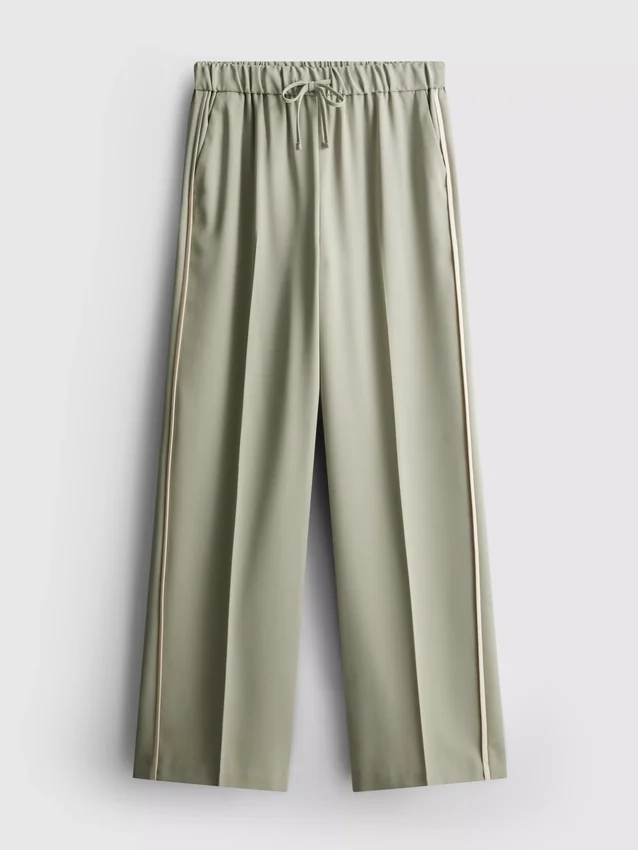 Pantalones de pierna ancha con rayas laterales