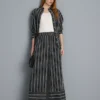 Pantalones de pierna ancha con rayas texturizadas