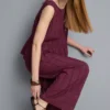 Pantalones de pierna ancha con rayas texturizadas