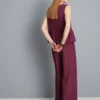 Pantalones de pierna ancha con rayas texturizadas