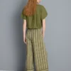 Pantalones de pierna ancha con rayas texturizadas