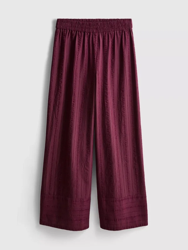 Pantalones de pierna ancha con rayas texturizadas
