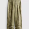 Pantalones de pierna ancha con rayas texturizadas