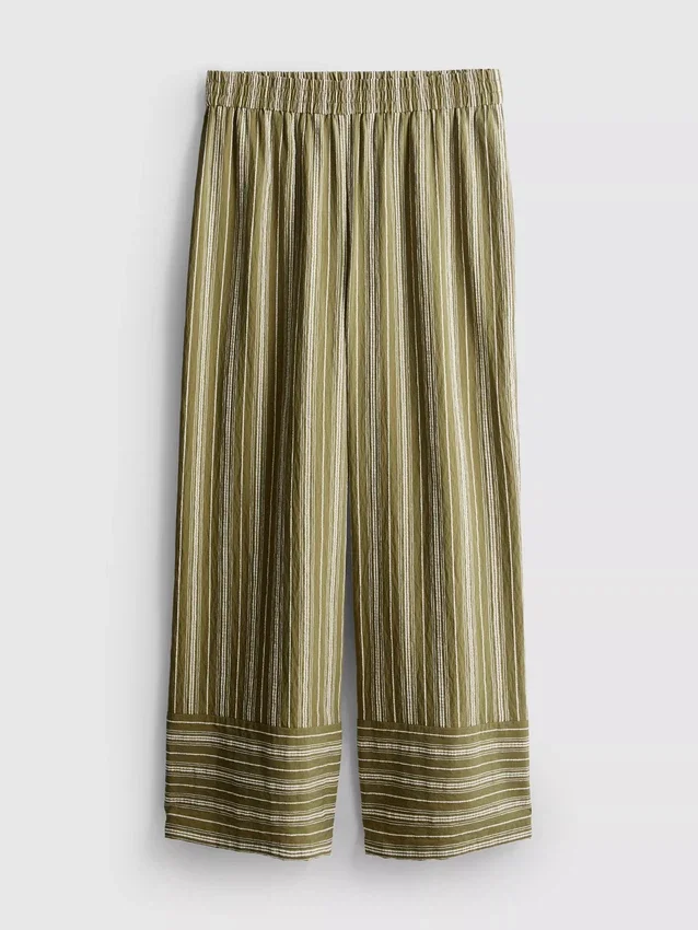 Pantalones de pierna ancha con rayas texturizadas