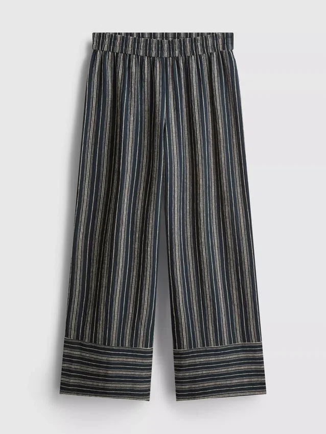Pantalones de pierna ancha con rayas texturizadas