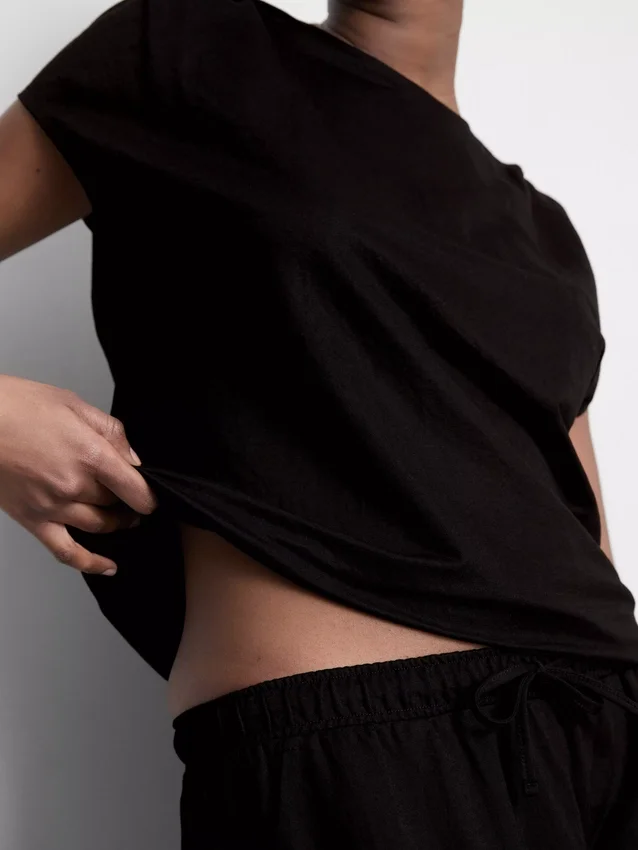 Pantalones de pierna ancha con textura