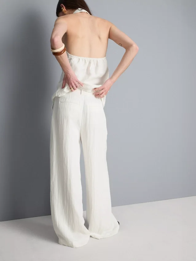 Pantalones de pierna ancha con textura