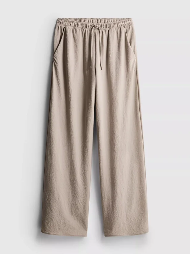 Pantalones de pierna ancha con textura