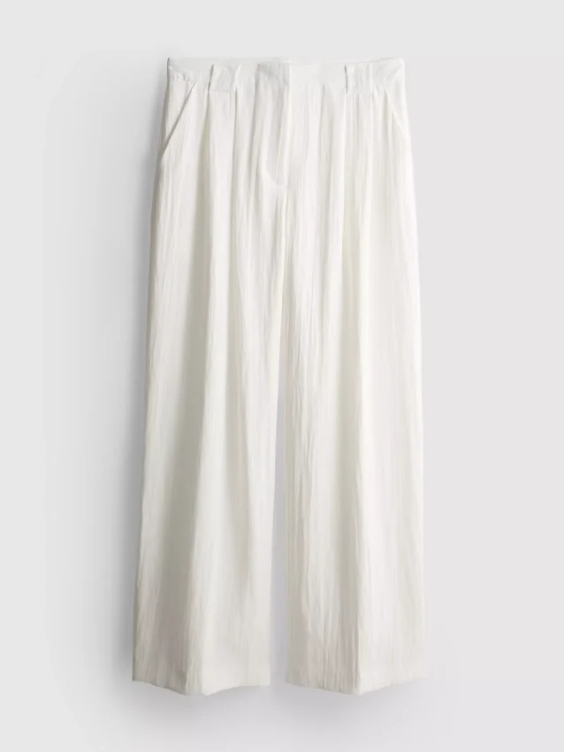 Pantalones de pierna ancha con textura