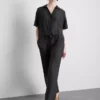 Pantalones de pierna ancha con textura arrugada