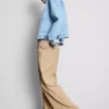 Pantalones de pierna ancha con textura arrugada