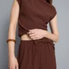 Pantalones de pierna ancha con textura arrugada