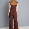 Pantalones de pierna ancha con textura arrugada