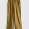 Pantalones de pierna ancha con textura arrugada