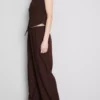 Pantalones de pierna ancha de mezcla de algodón