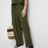 Pantalones de pierna ancha de mezcla de algodón