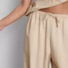 Pantalones de pierna ancha de mezcla de algodón