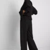 Pantalones de pierna ancha de mezcla de algodón