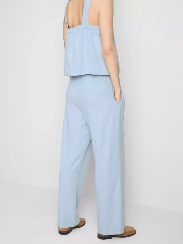 Pantalones de pierna ancha de mezcla de algodón