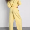 Pantalones de pierna ancha de mezcla de algodón