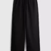 Pantalones de pierna ancha de mezcla de algodón