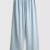 Pantalones de pierna ancha de mezcla de algodón