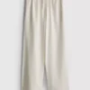 Pantalones de pierna ancha de mezcla de algodón