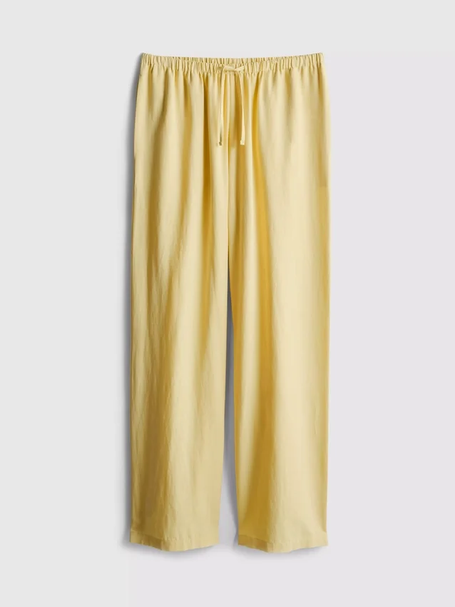 Pantalones de pierna ancha de mezcla de algodón