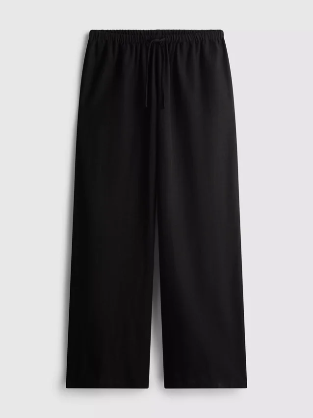 Pantalones de pierna ancha de mezcla de algodón