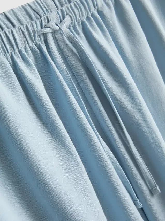Pantalones de pierna ancha de mezcla de algodón
