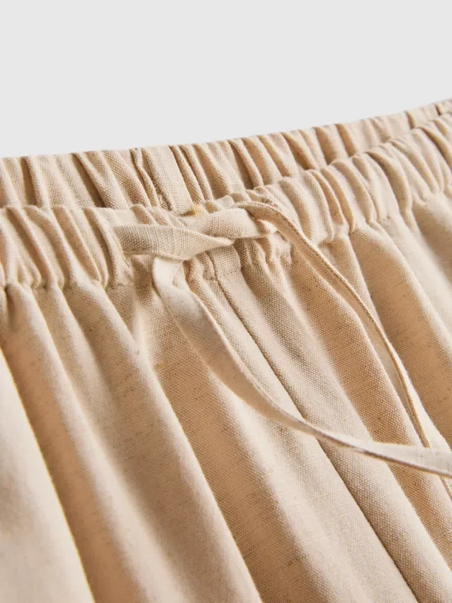 Pantalones de pierna ancha de mezcla de algodón