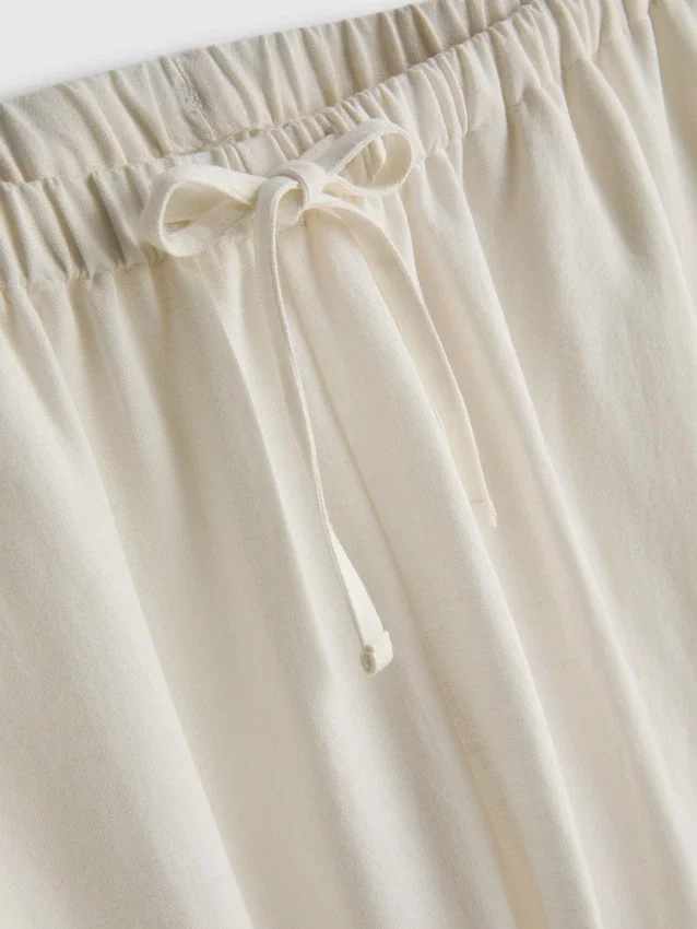 Pantalones de pierna ancha de mezcla de algodón
