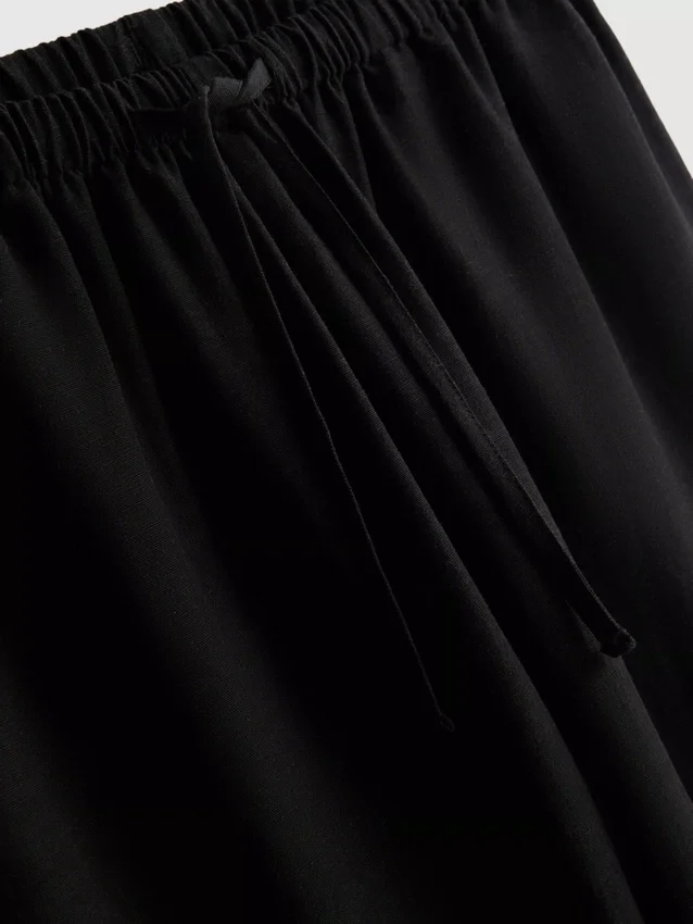 Pantalones de pierna ancha de mezcla de algodón