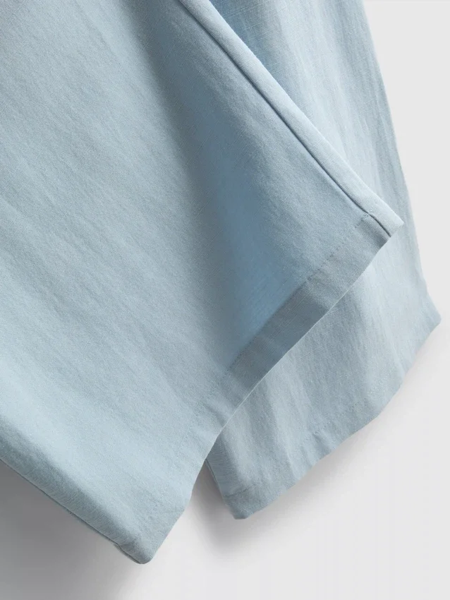 Pantalones de pierna ancha de mezcla de algodón
