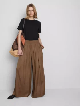 Pantalones de pierna ancha de satén «The Edit»