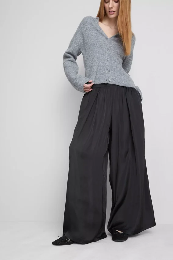 Pantalones de pierna ancha de satén «The Edit»