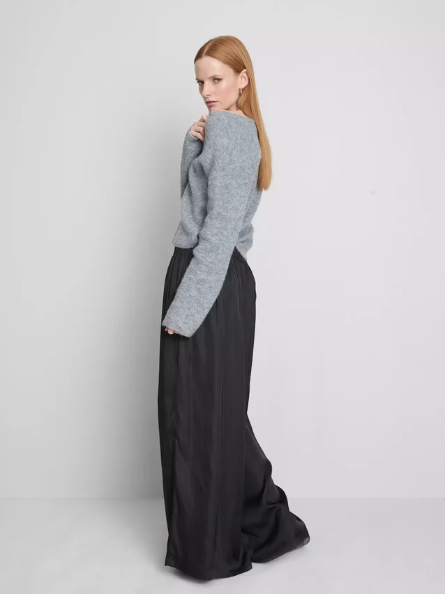 Pantalones de pierna ancha de satén «The Edit»