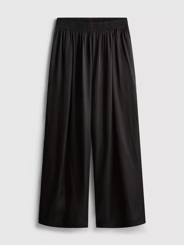 Pantalones de pierna ancha de satén «The Edit»