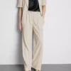 Pantalones de pierna ancha en mezcla de lino