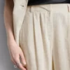Pantalones de pierna ancha en mezcla de lino